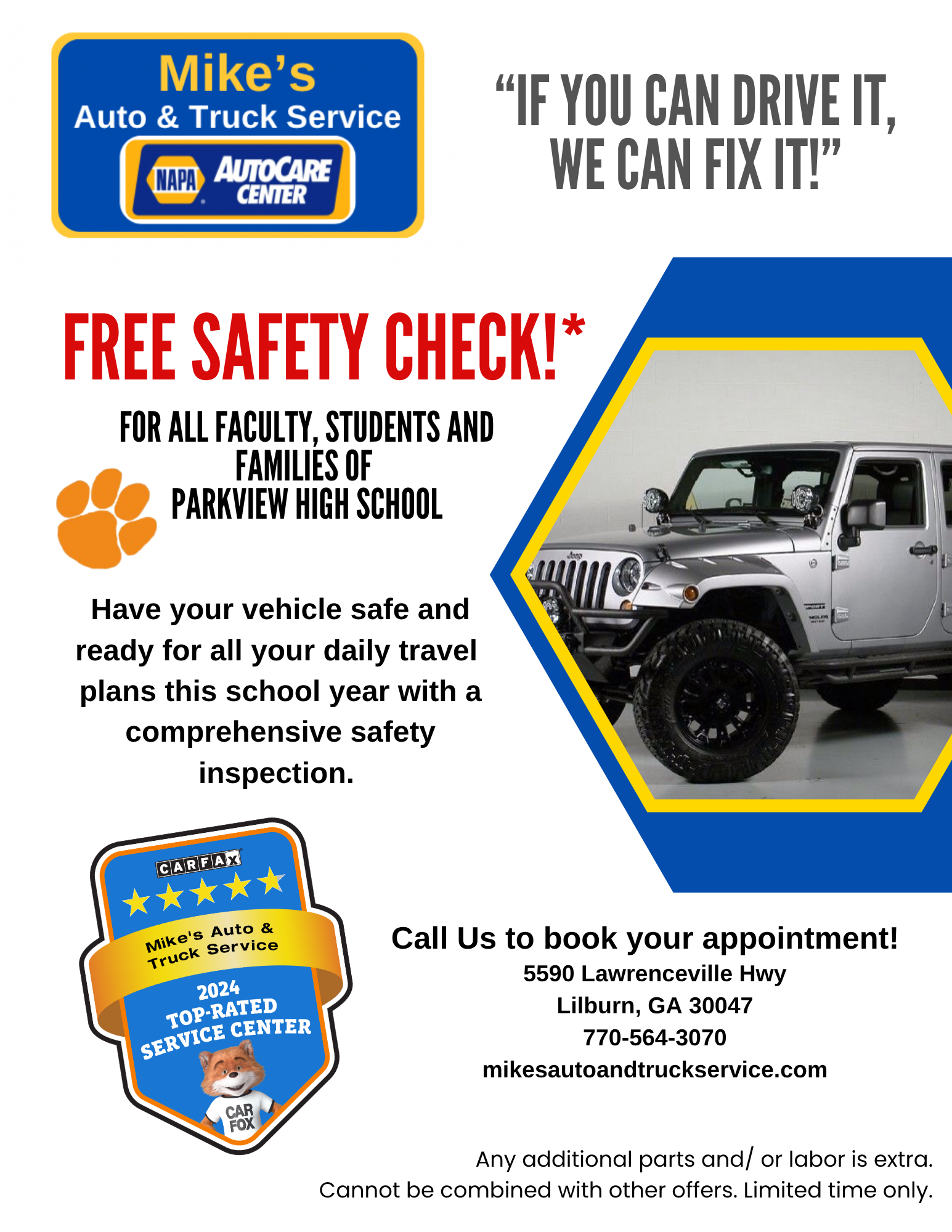 Free Safety Check Offer | Mike's Auto & Truck service